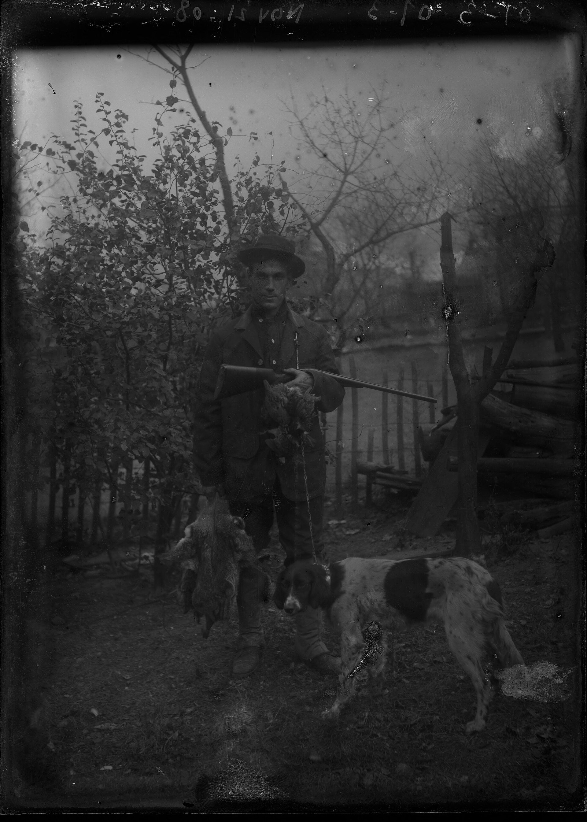 Two photographs of two unknown men with a hunting dog and their hunting trophies, 1908 November 21   DPLA   40b65b022dcaa136101f2a215397b046 (page 2)